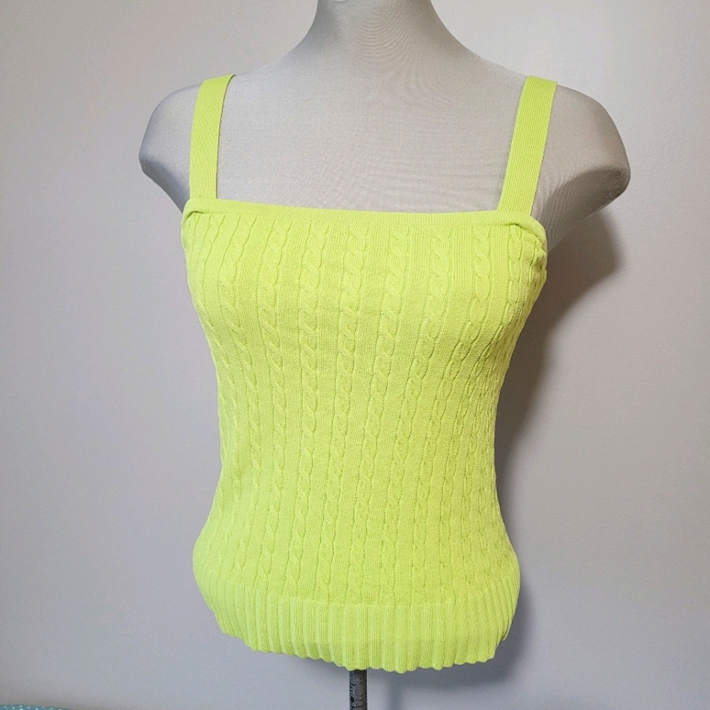 Green cable knit lime greeb tube top boob tube